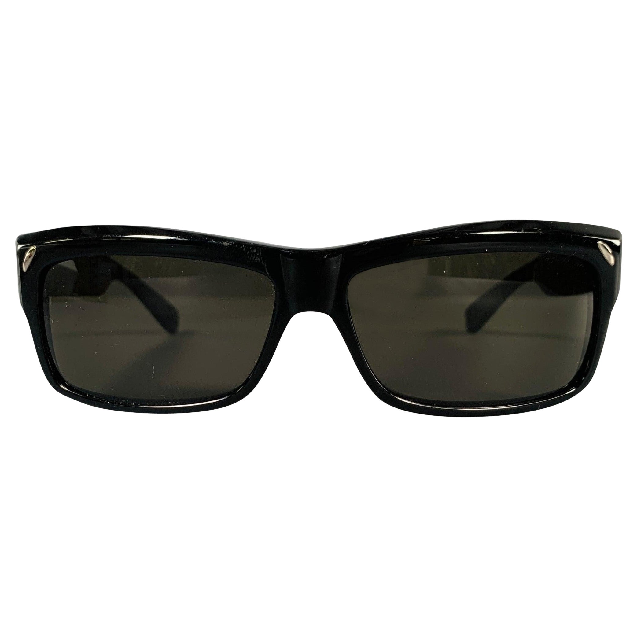 MARC JACOBS Lunettes de soleil en acétate noir argenté Signature Print
