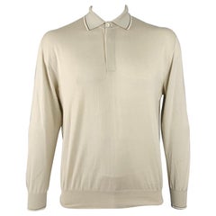 Polo BRIONI Polo en maille cachemire beige saucière taille XXL