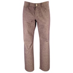 Pantalon décontracté LORO PIANA taille 36 en coton violet à boutons