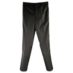 BLACK FLEECE Size 32 Black Wool Tuxedo Dress Pants
