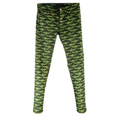 VERSACE x H&M FW11 Pantaloni casual in misto cotone con alligatore verde nero taglia 29