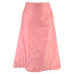 Yohji Yamamoto Taglia M Gonna a metà polpaccio tinta unita rosa
