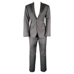 CALVIN KLEIN COLLECTION Talla 34 Traje gris de lana con solapa de muesca