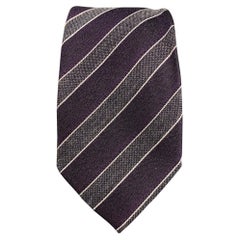 JOHN VARVATOS Purple Silver Silk Tie