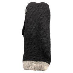 JOHN VARVATOS Black Grey Cashmere Knitt Tie