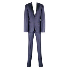 CALVIN KLEIN COLLECTION Size 34 Navy Black Wool Shawl Lapel Tuxedo