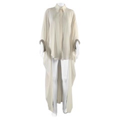 BRUNELLO CUCINELLI Größe XS Weiß Silber Seide Elastane Verzierungen Kleid Top