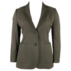 ISSEY MIYAKE Giacca sfoderata in cotone verde oliva Taglia L