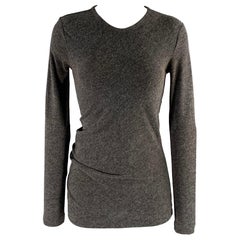 ALEXANDER WANG Größe S Graues langärmeliges Casual Top aus Polyestermischung mit Heather-Ärmeln