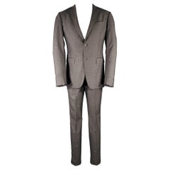 JOHN VARVATOS Talla 40 Traje de un solo pecho de lana gris marengo con cabeza de clavo
