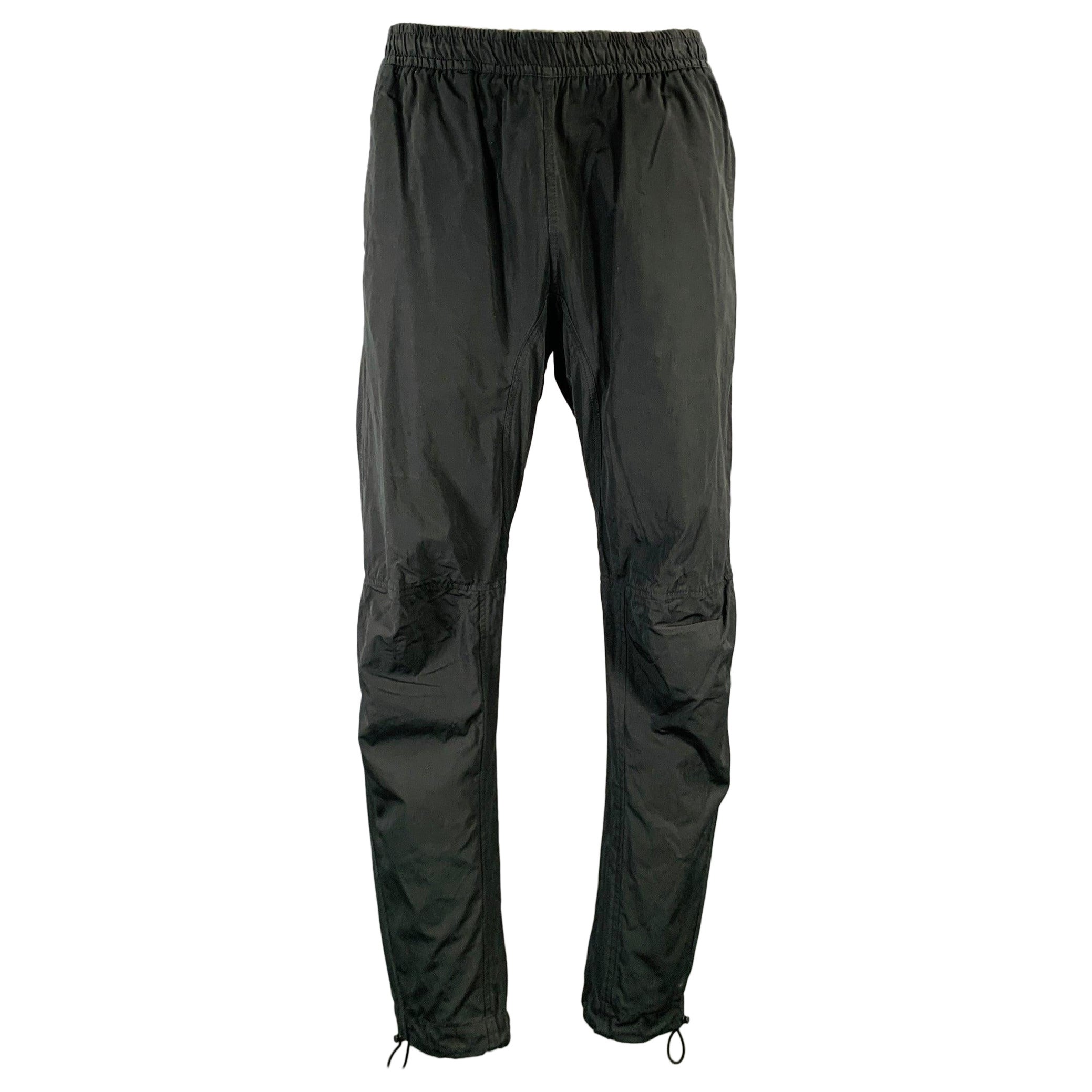 BOTTEGA VENETA Size 34 Black Cotton Blend Elastic Waistband Casual Pants For Sale