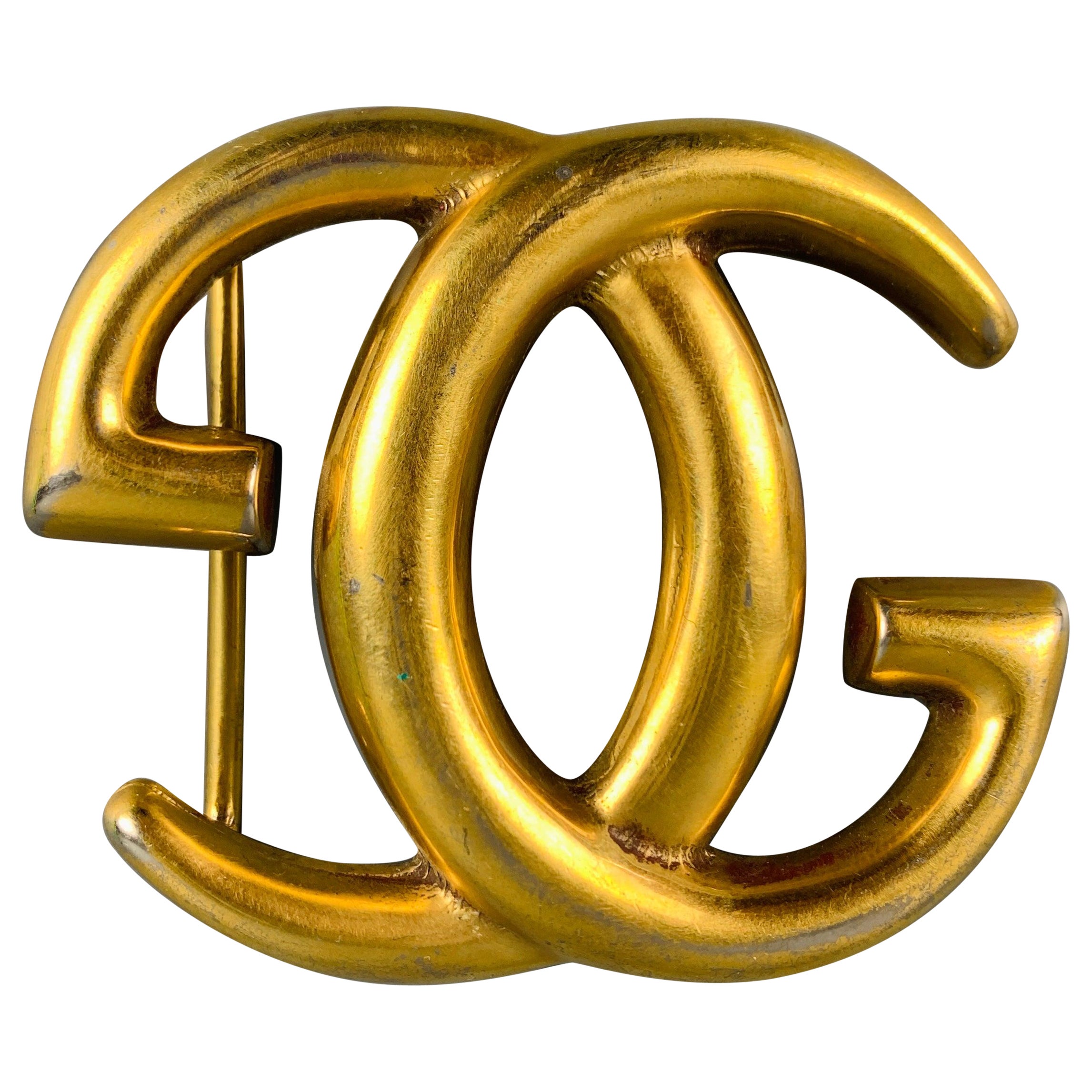 GUCCI Size L Metal GG Monogram Belt Buckle
