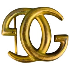 GUCCI Size L Metal GG Monogram Belt Buckle