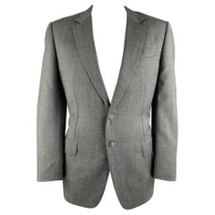 GUCCI Size 44 Black Grey Nailhead Wool Mohair Single Breasted Sport Coat