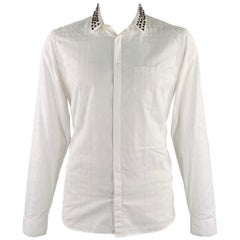BURBERRY LONDON Size XL White Plaid Cotton Hidden Placket Long Sleeve Shirt
