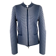 ARMANI COLLEZIONI Size 8 Blue Viscose Polyester Jacket