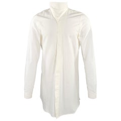 RICK OWENS SS16 Größe M -Cyclops- Cremefarbenes langärmeliges Hemd aus Baumwolle und Seide
