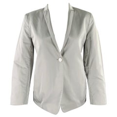 JIL SANDER Size 8 Grey Polyester Silk Single Button Jacket