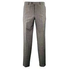 ARMANI COLLEZIONI Talla 34 Negro Gris Pantalones de vestir de frente plano
