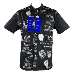 JUNYA WATANABE 2022 XL Black White Basquiat Graphic Cotton Short Sleeve Shirt
