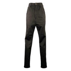 KAPITAL Size S Black Cotton Polyurethane Drop Crotch Casual Pants