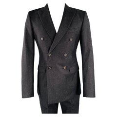 CALVIN KLEIN COLLECTION Size 38 Black White Heather Suit