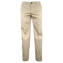 ERMENEGILDO ZEGNA Size 34 Tan Cotton Blend Flat Front Casual Pants