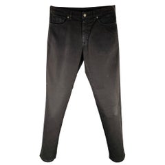 Ermenegildo Zegna Taglia 32 Jeans dritti in misto cotone nero