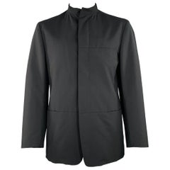 ISSEY MIYAKE Size 42 Black Wool Nehru Collar Sport Coat