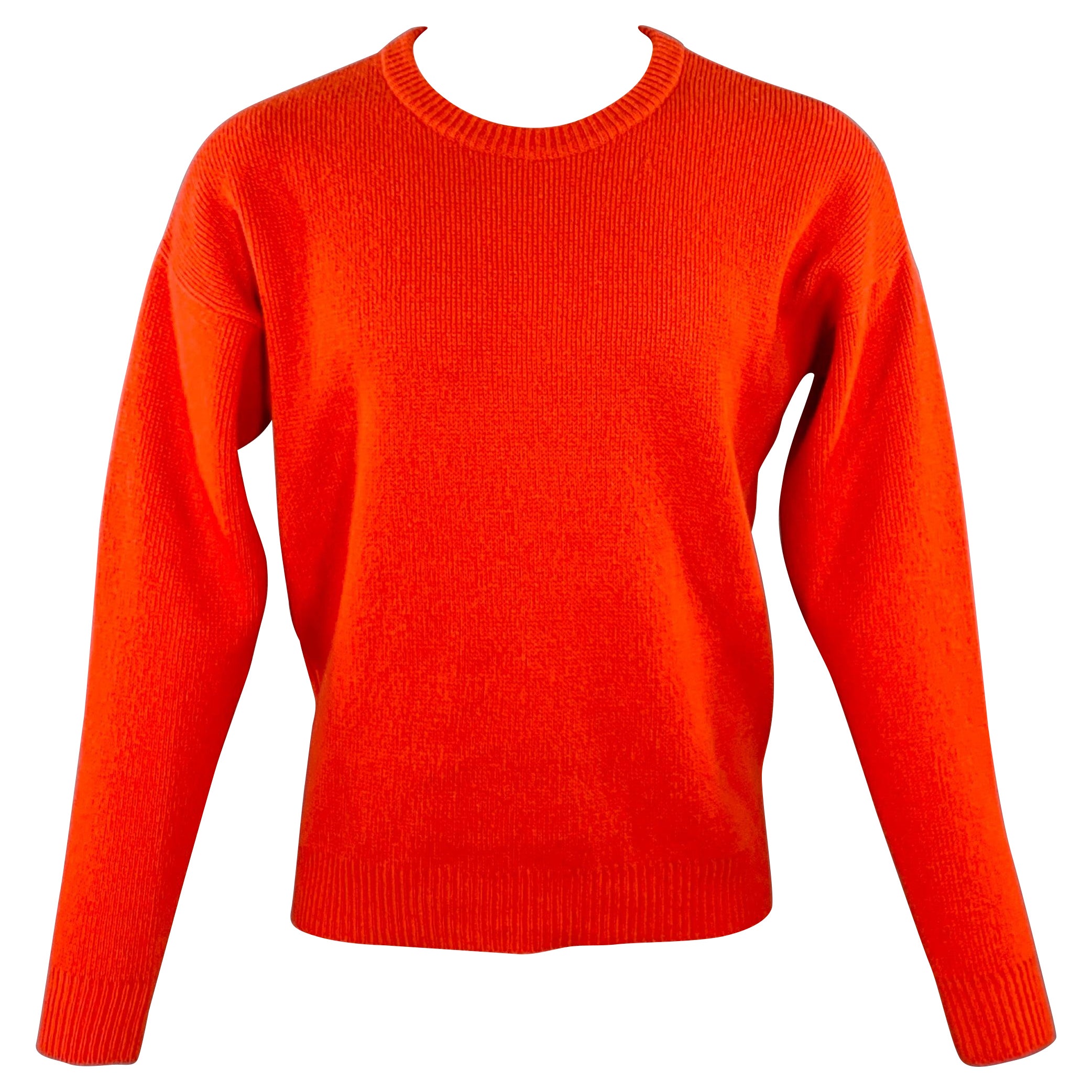 JOHN ELLIOTT Size S Red Cashmere Crew Neck Sweater For Sale