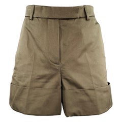 THOM BROWNE Size 2 Green Cotton Cuffed Shorts