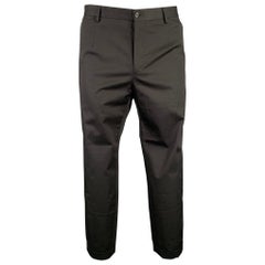 DOLCE & GABBANA Size 36 Black Brown Leopard Stripe Cotton Blend Dress Pants