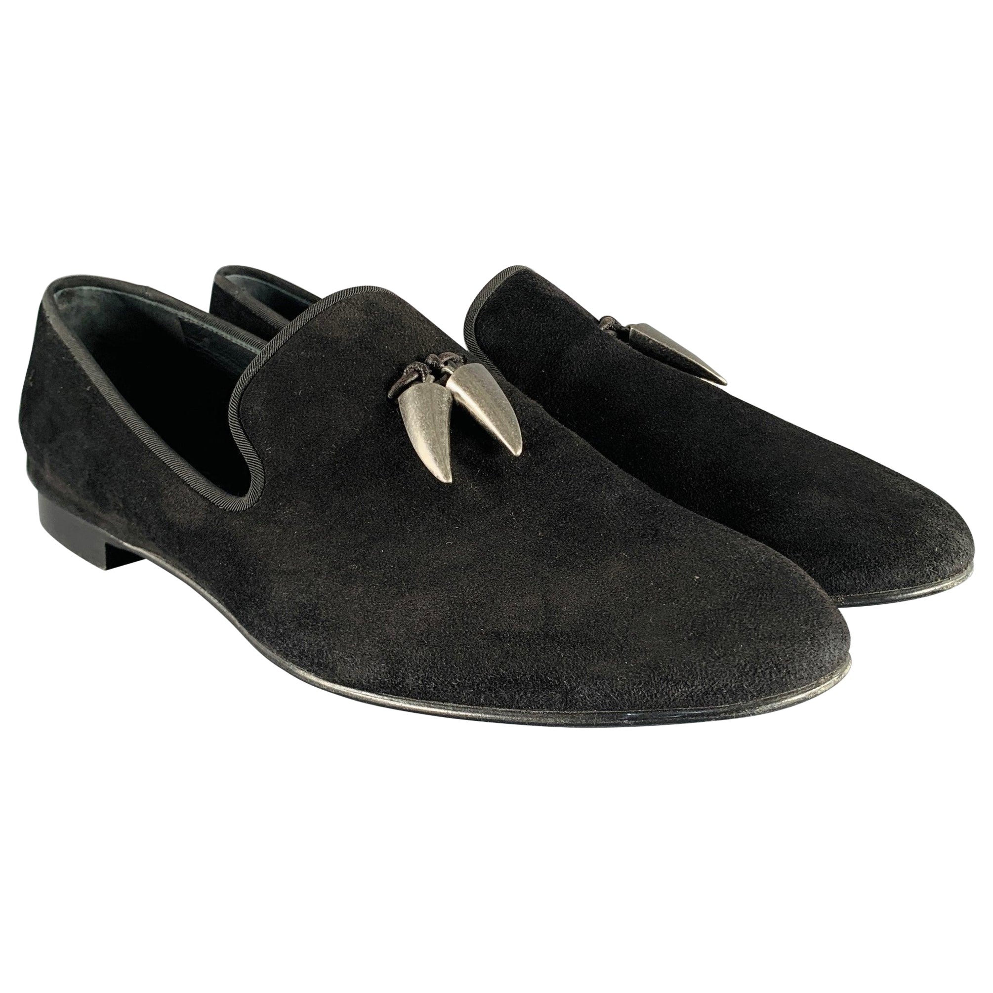 GIUSEPPE ZANOTTI Taille 11 Mocassins en daim texturé noir