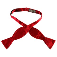 CHRISTIAN DIOR Burgundy Silk Bow Tie