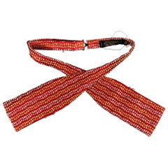 CHARVET Red Yellow Textured Silk Bow Tie