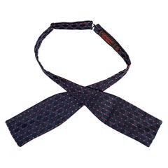 CHARVET Navy Red Woven Silk Bow Tie