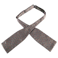 CHARVET Grey Navy Dots Silk Bow Tie