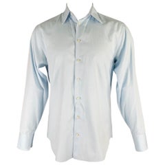 ARMANI COLLEZIONI Size S Light Blue Cotton Long Sleeve Shirt