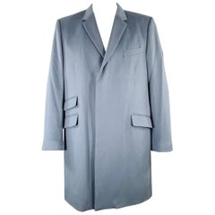 DOLCE & GABBANA Size 48 Blue Wool Cashmere Hidden Buttons Coat