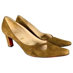 CHRISTIAN LOUBOUTIN Size 6.5 Brown Suede Heels Pumps