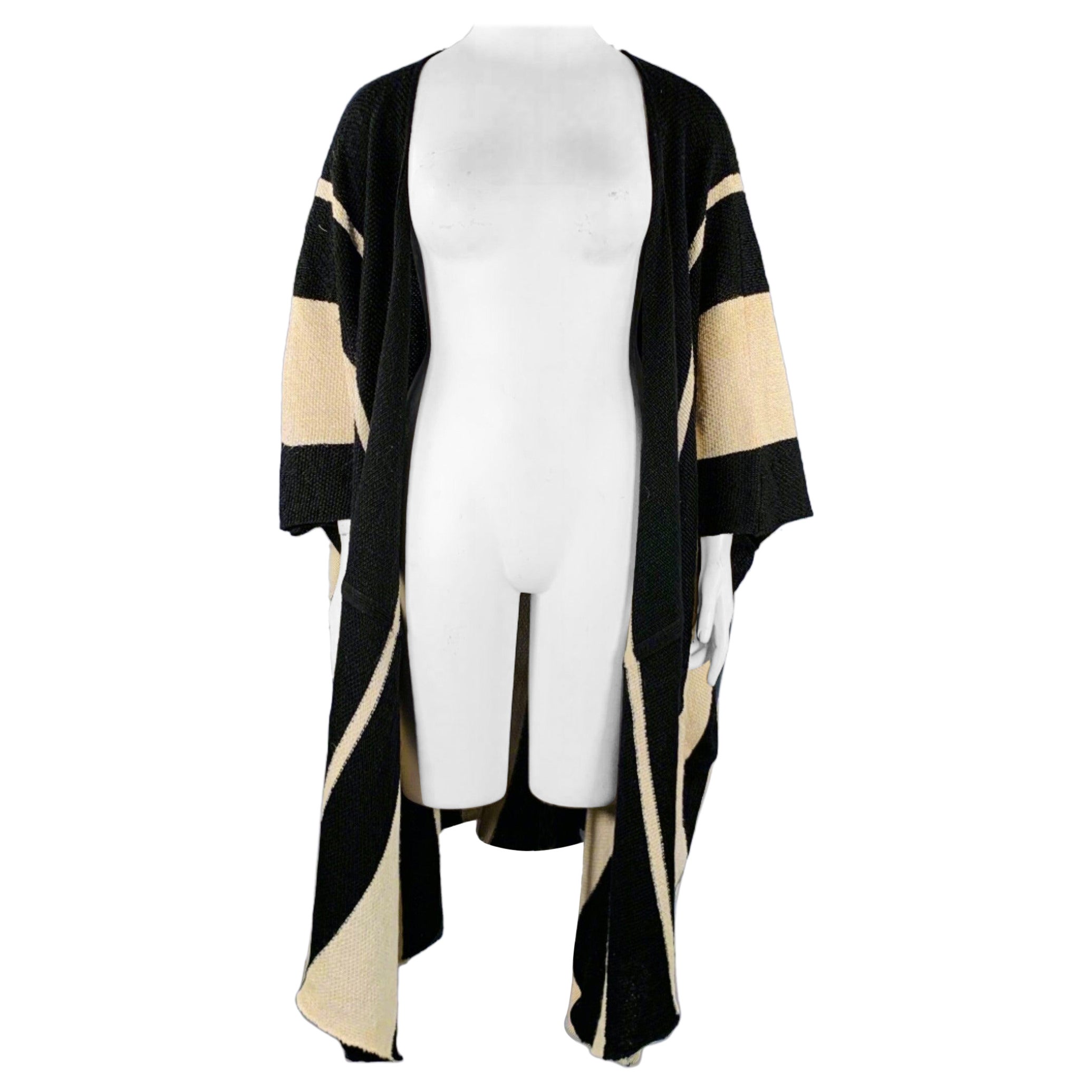RALPH LAUREN Size M/L Black Beige Linen Silk Color Block Cardigan