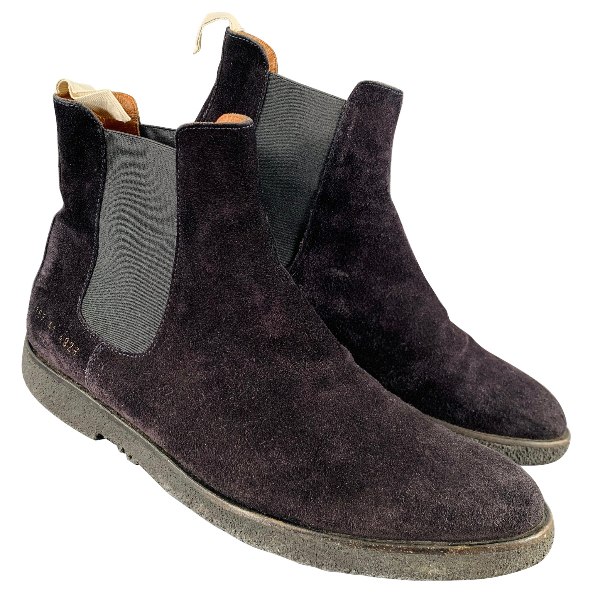 COMMON PROJECTS Size 8 Black Suede Chelsea Boots For Sale