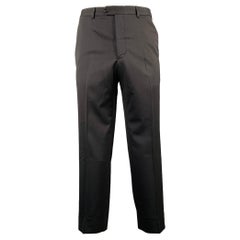 GIORGIO ARMANI Size 38 Black Wool Blend Flat Front Dress Pants