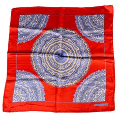 Ermenegildo Zegna Carré de poche en soie rouge et bleu