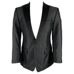 Versace Collection Taille 40 Manteau de sport à revers en acétate noir