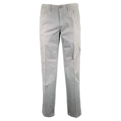 Brioni Taille 34 Pantalon décontracté Jean en coton mélangé gris