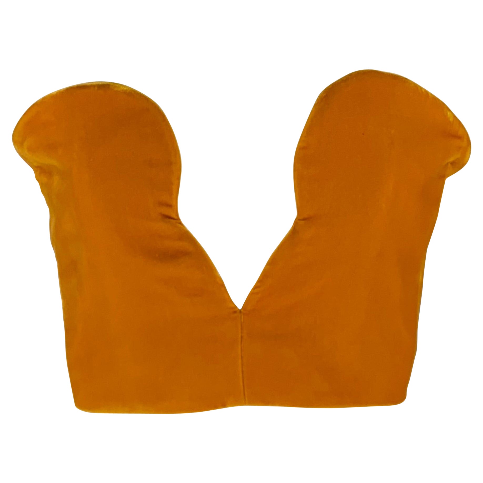 SAINT LAURENT 2021 Size 6 Orange Viscose Blend Corset Dress Top