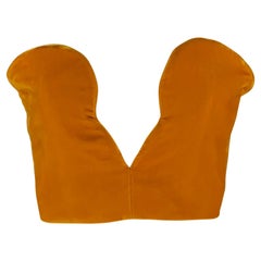 SAINT LAURENT 2021 Size 6 Orange Viscose Blend Corset Dress Top