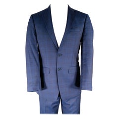 CALVIN KLEIN Größe 40 Blauer Marineblauer einreihiger Wollanzug