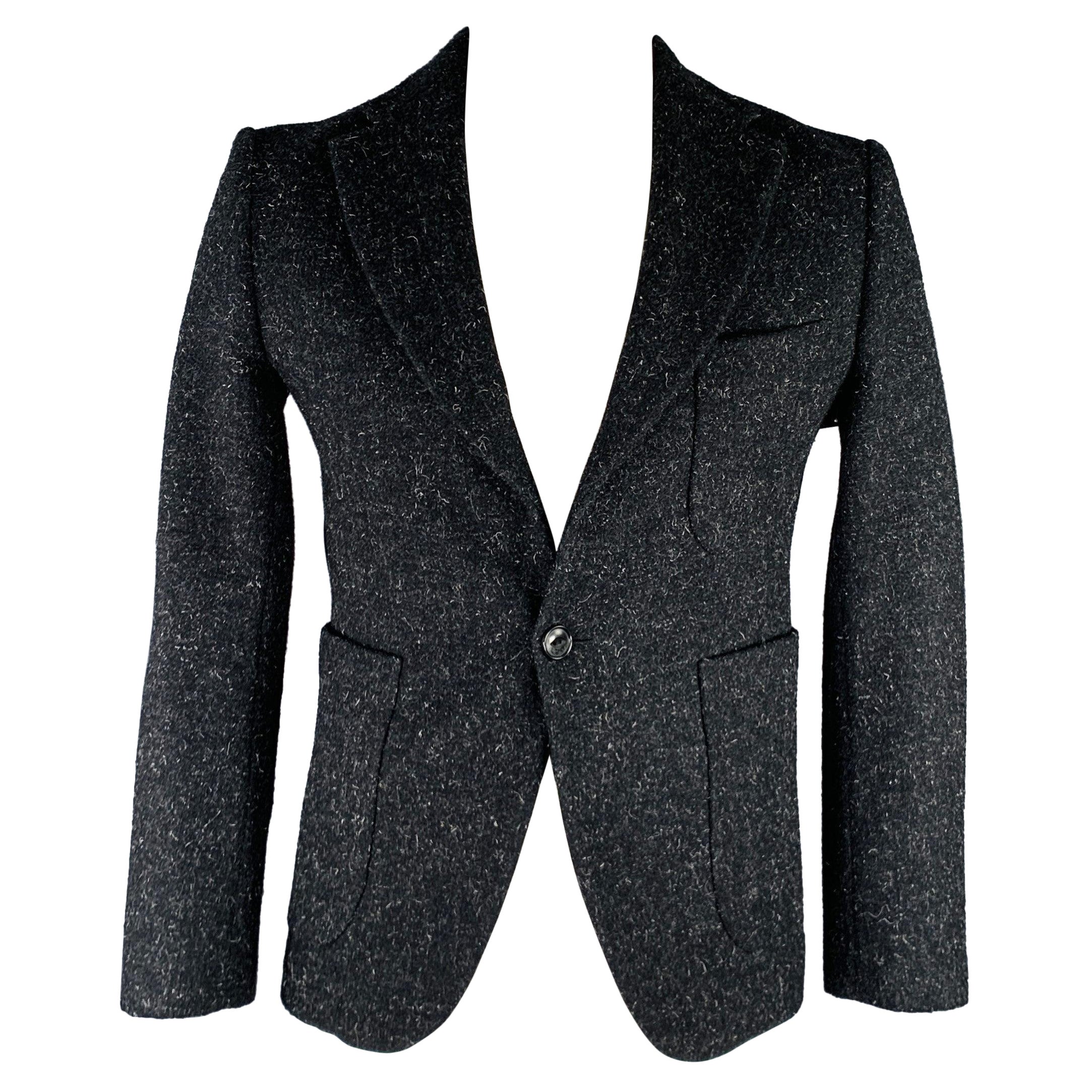 JUNYA WATANABE 2010 Size L Grey Black Wool Peak Lapel Sport Coat For Sale